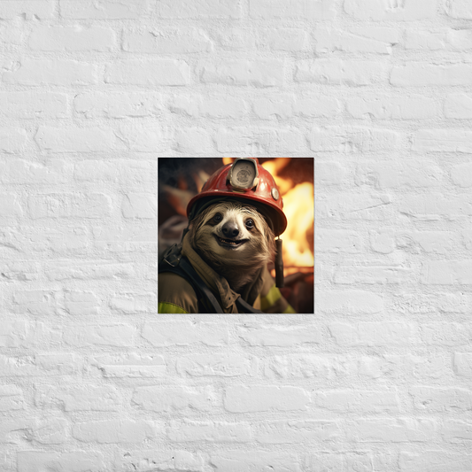 Sloth Firefighter Poster
