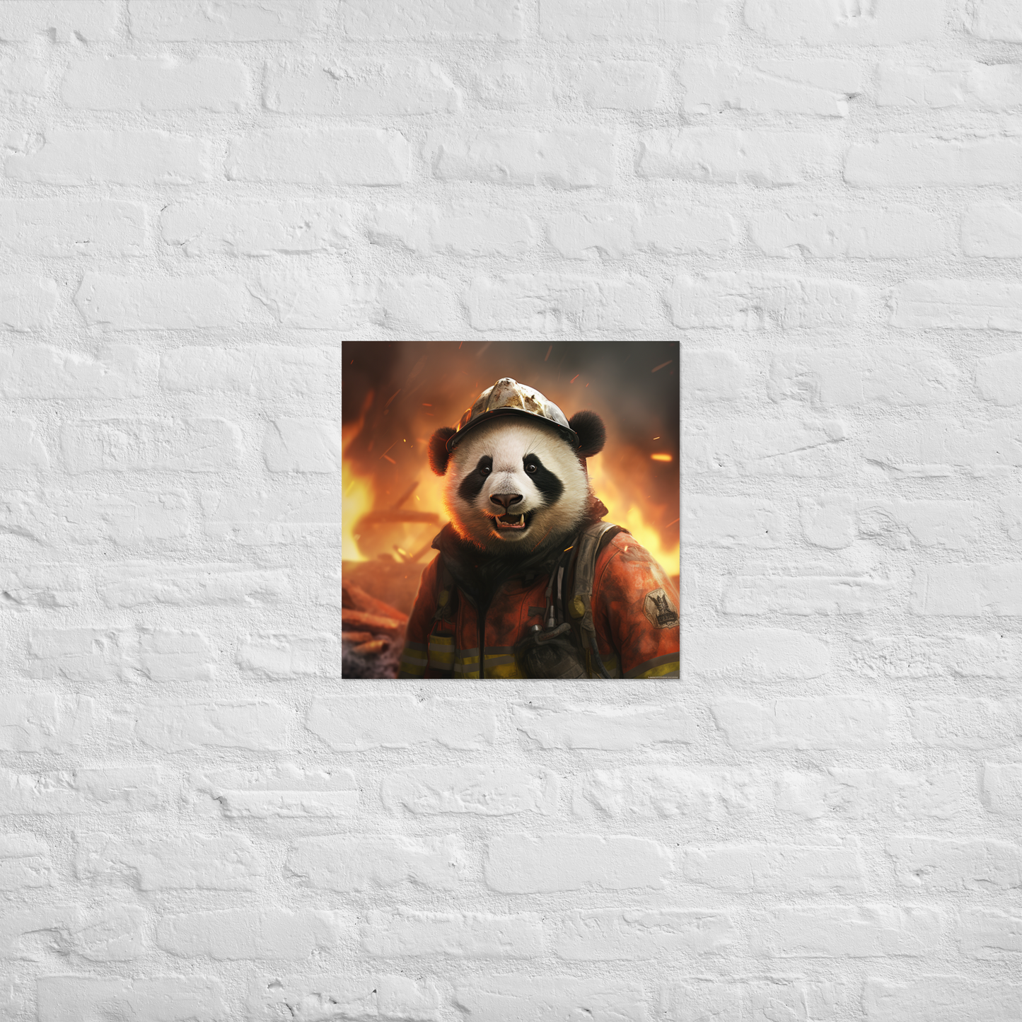 Panda Firefighter Poster