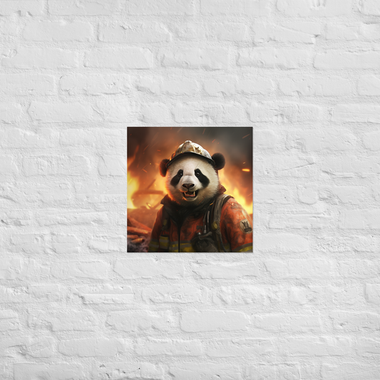 Panda Firefighter Poster
