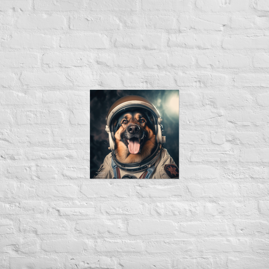 German Shepherd Astronaut Poster