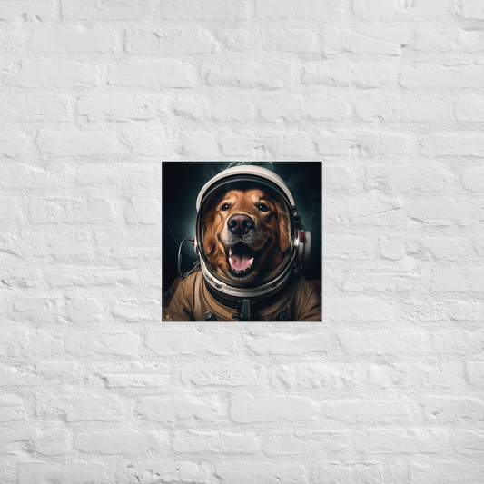 Golden Retriever Astronaut Poster