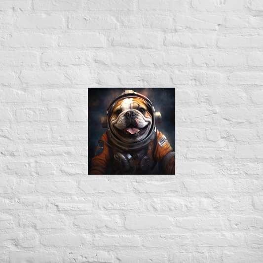 Bulldog Astronaut Poster