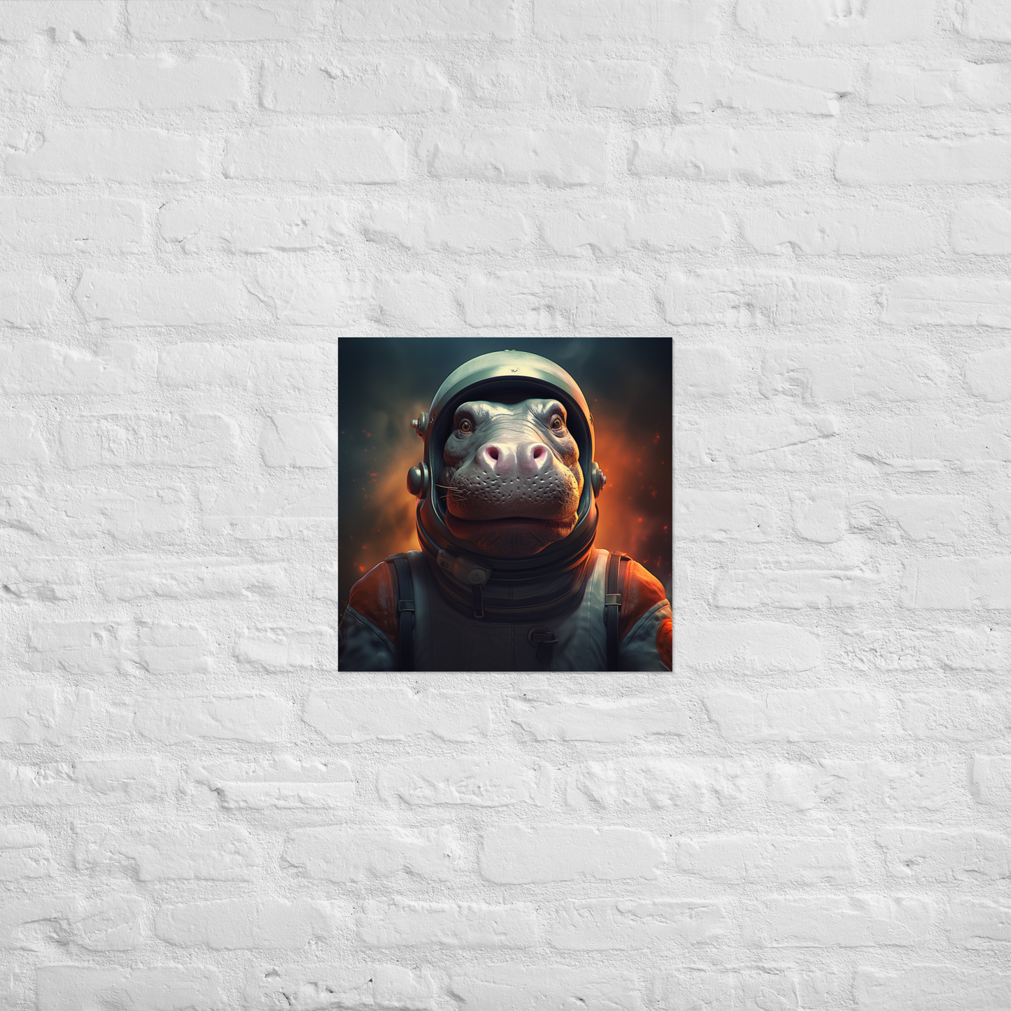 Hippo Astronaut Poster