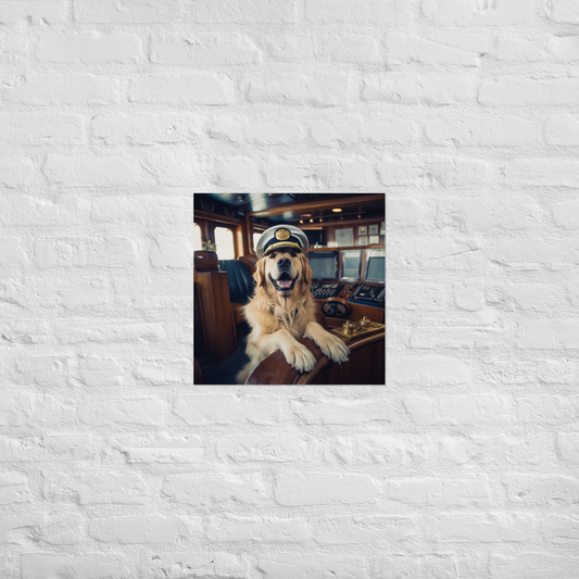 Golden Retriever CruiseShipCaptain Poster