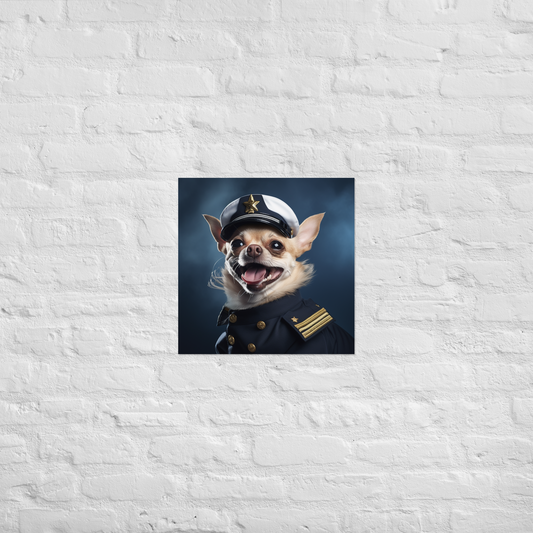 Chihuahua NavyOfficer Poster