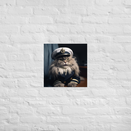 Maine Coon NavyOfficer Poster