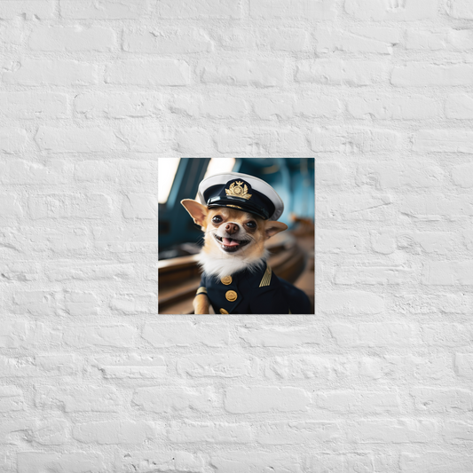 Chihuahua NavyOfficer Poster