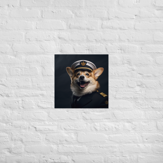 Pembroke Welsh Corgi NavyOfficer Poster