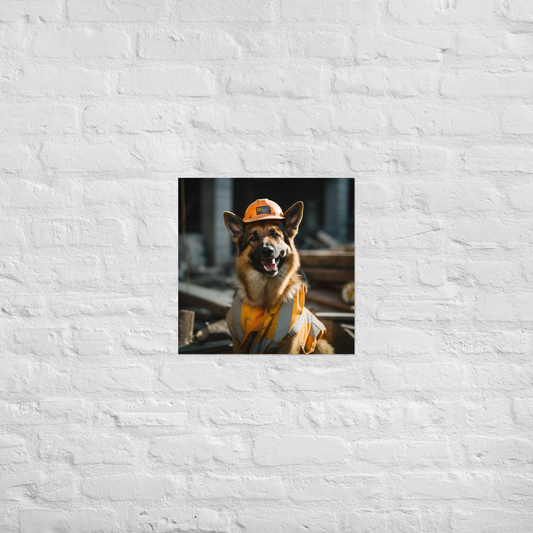 German Shepherd ConstructionWorker Poster