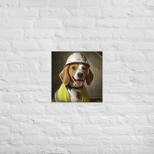 Beagle ConstructionWorker Poster