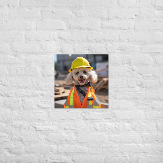 Poodle ConstructionWorker Poster