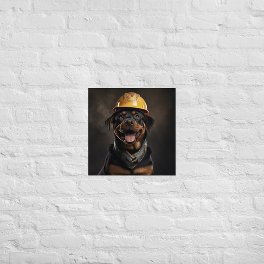 Rottweiler ConstructionWorker Poster