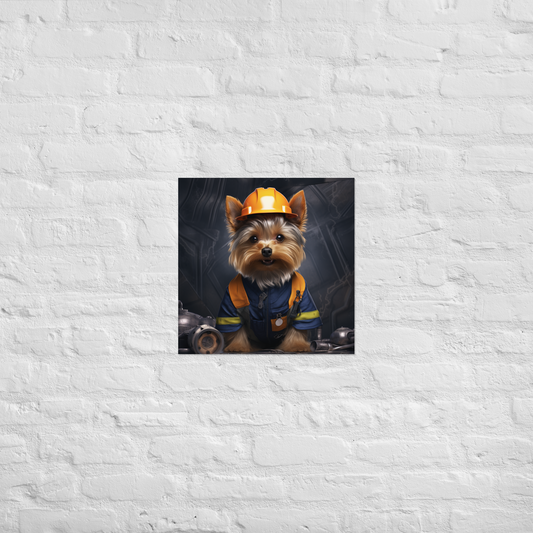 Yorkshire Terrier ConstructionWorker Poster