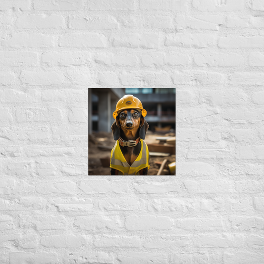 Dachshund ConstructionWorker Poster