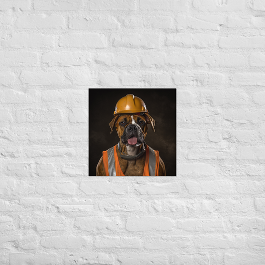 Boxer ConstructionWorker Poster