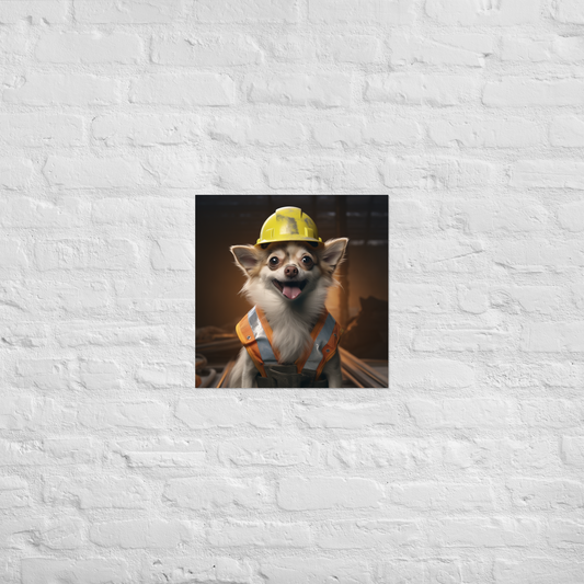 Chihuahua ConstructionWorker Poster