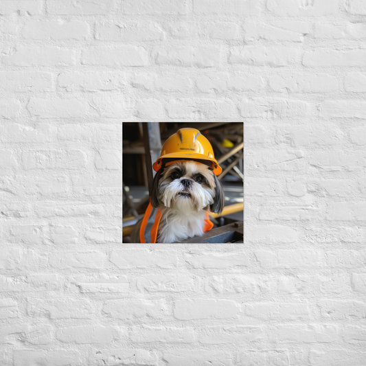 Shih Tzu ConstructionWorker Poster