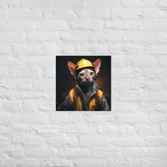 Sphynx ConstructionWorker Poster