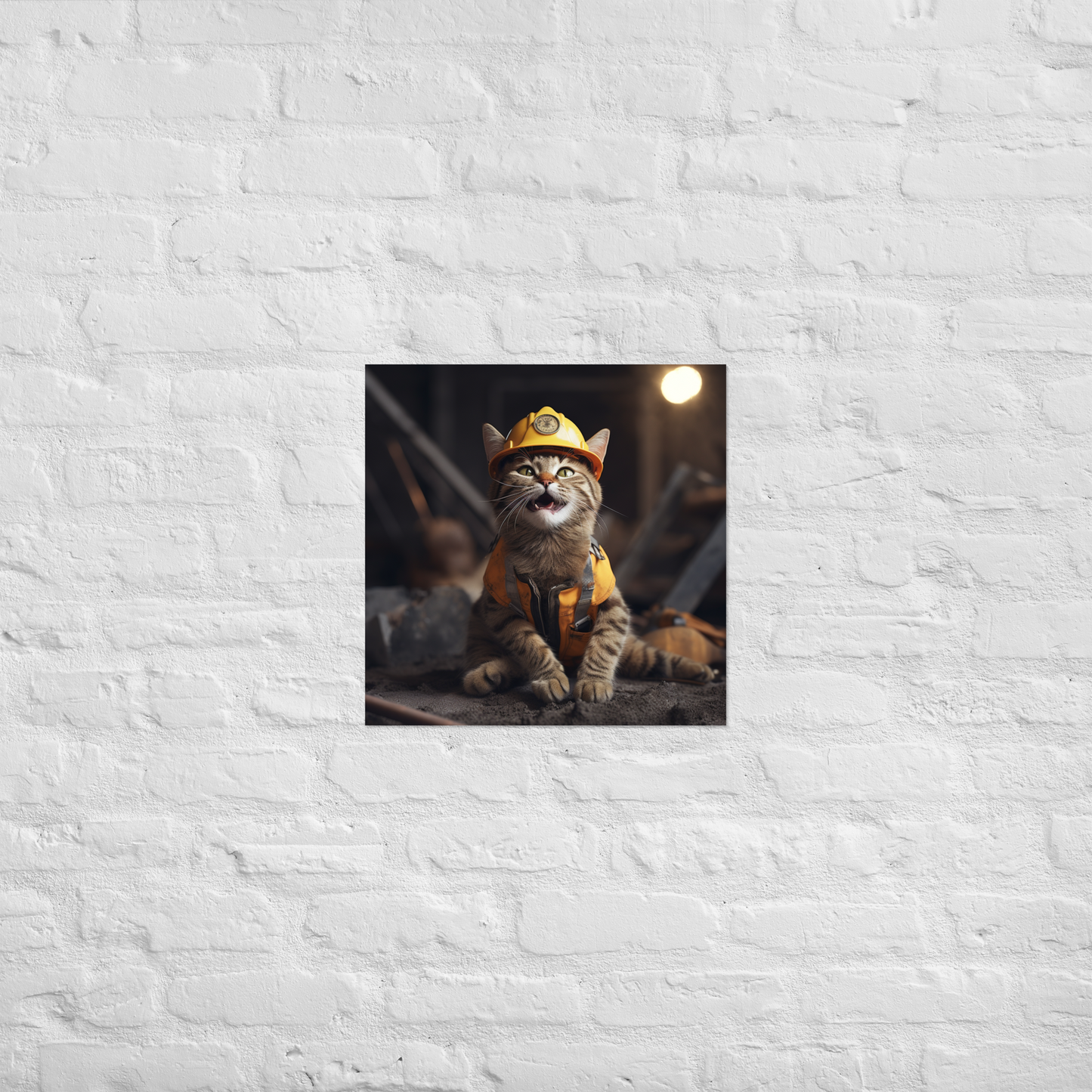 Domestic Shorthair ConstructionWorker Poster