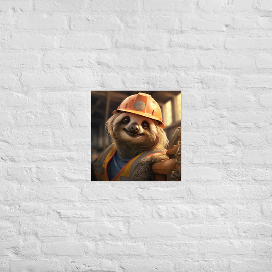 Sloth ConstructionWorker Poster