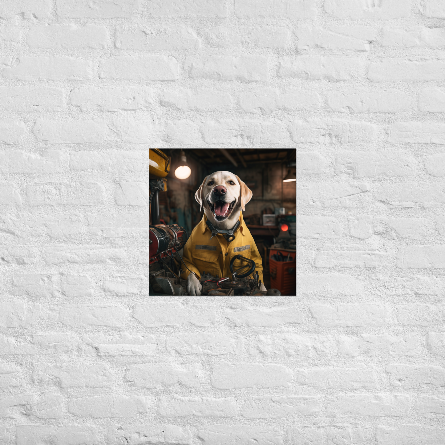 Labrador Retriever AutoMechanic Poster