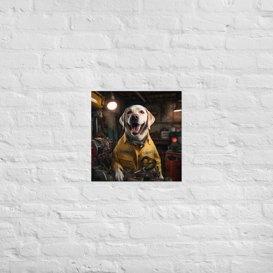 Labrador Retriever AutoMechanic Poster