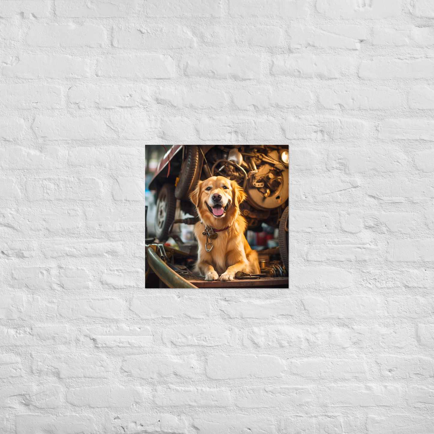 Golden Retriever AutoMechanic Poster