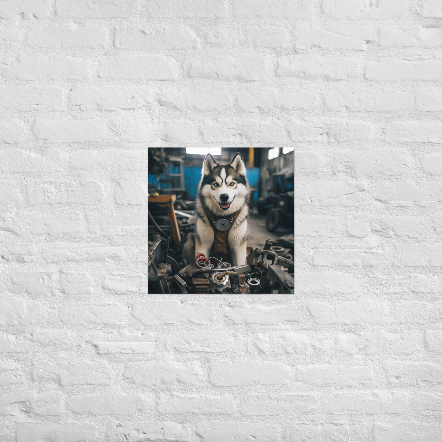 Siberian Husky AutoMechanic Poster