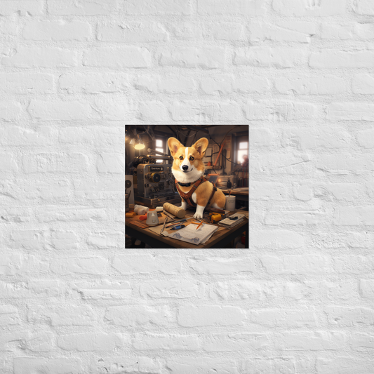 Pembroke Welsh Corgi AutoMechanic Poster