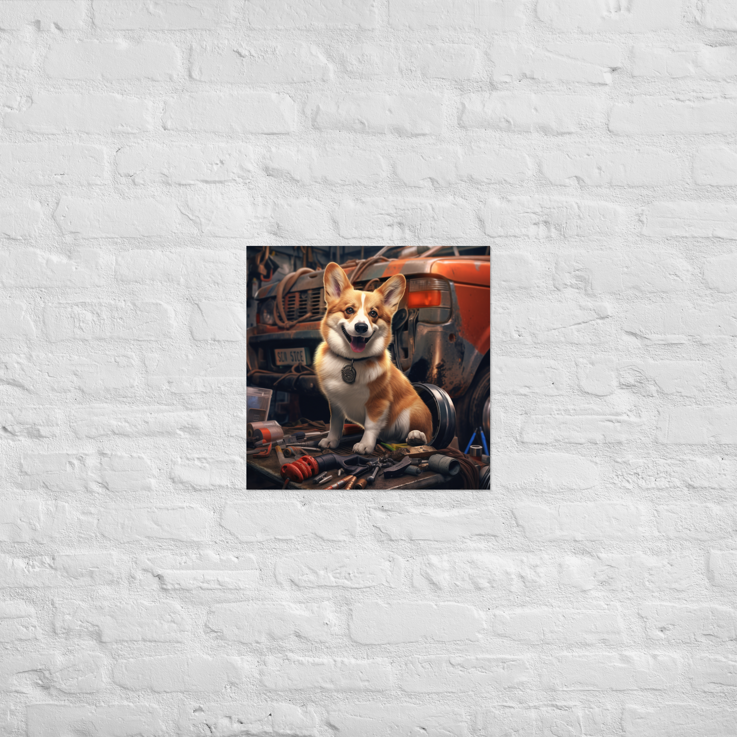 Pembroke Welsh Corgi AutoMechanic Poster