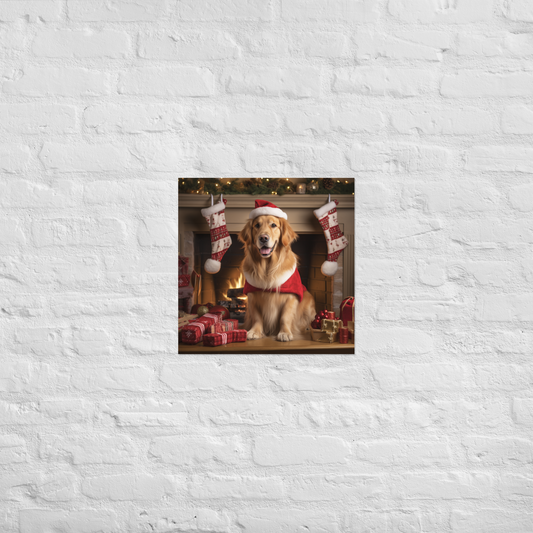 Golden Retriever Christmas Poster