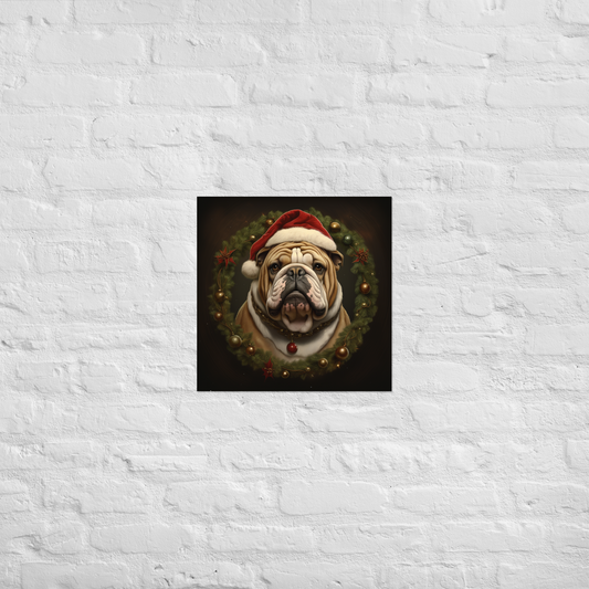 Bulldog Christmas Poster