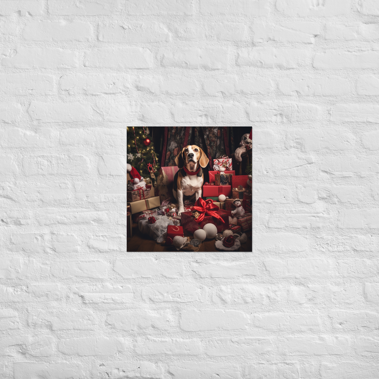 Beagle Christmas Poster