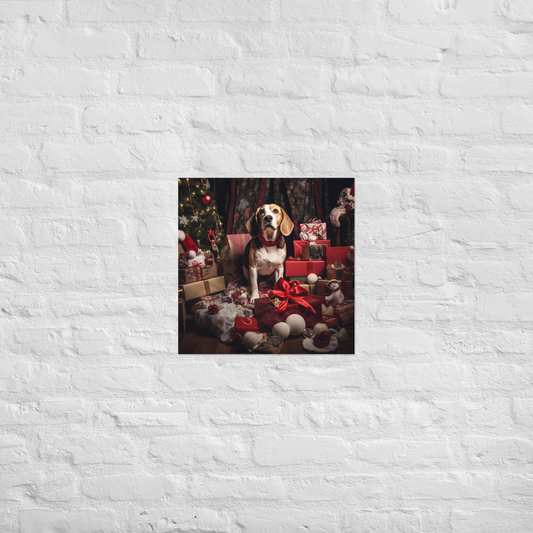 Beagle Christmas Poster