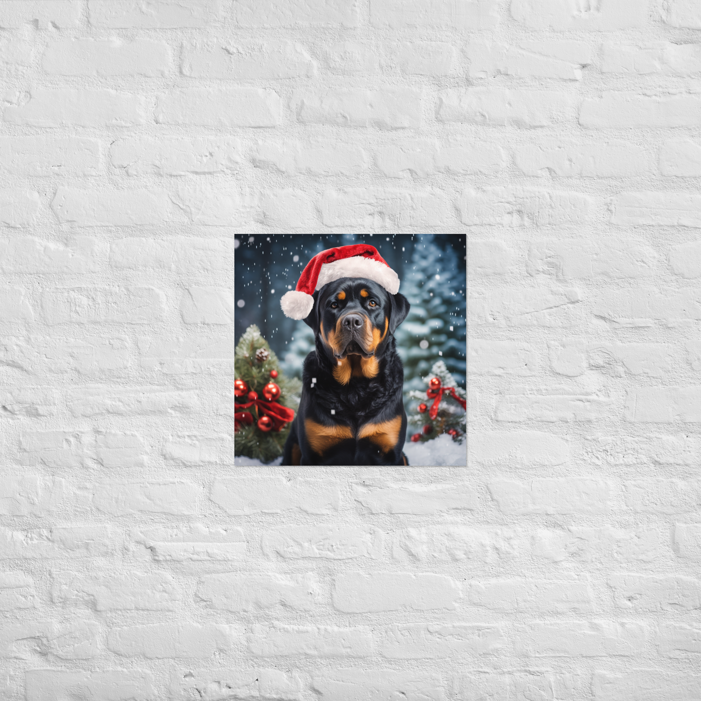 Rottweiler Christmas Poster