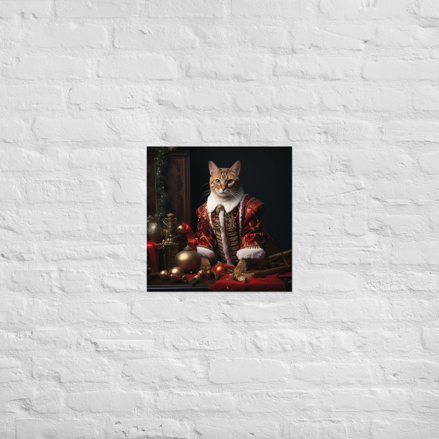 Domestic Shorthair Christmas Poster