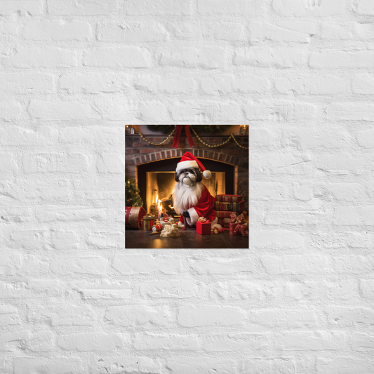 Shih Tzu Christmas Poster