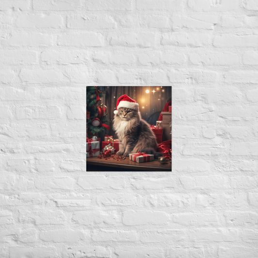 Maine Coon Christmas Poster