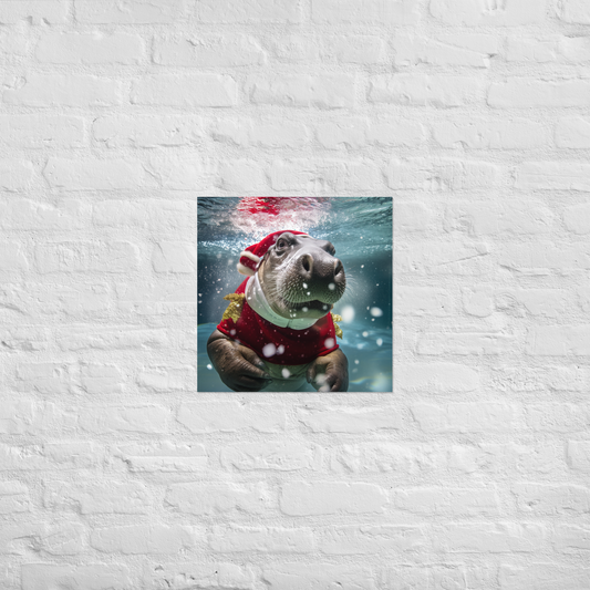 Hippo Christmas Poster