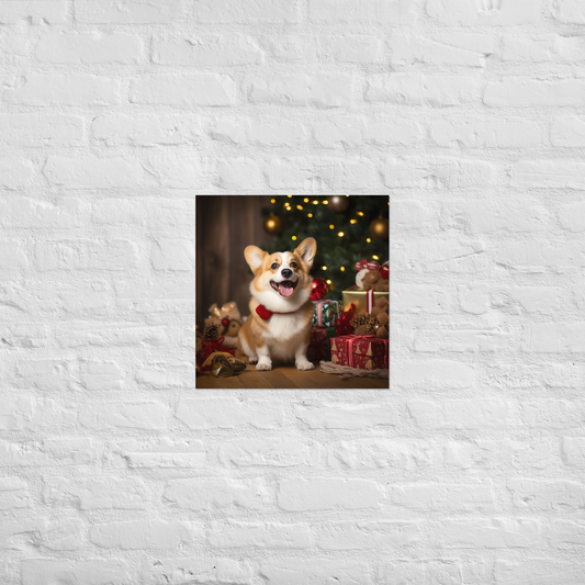 Pembroke Welsh Corgi Christmas Poster