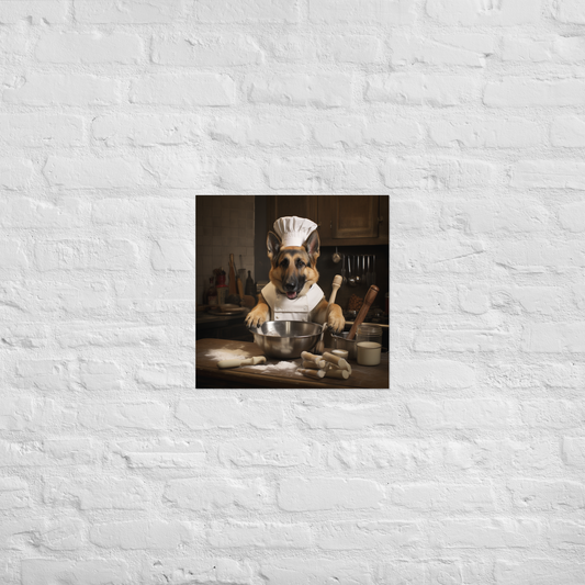 German Shepherd Chef Poster