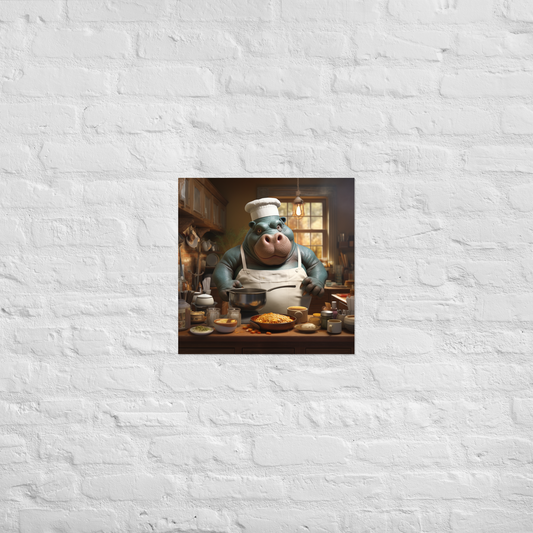 Hippo Chef Poster