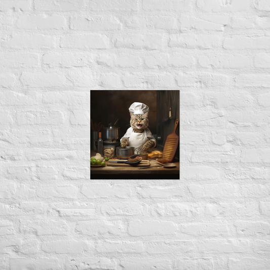 Domestic Shorthair Chef Poster
