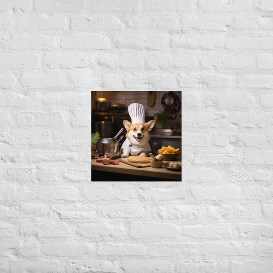 Pembroke Welsh Corgi Chef Poster
