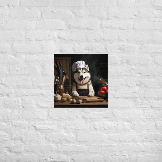 Siberian Husky Chef Poster