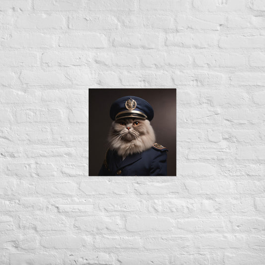 Maine Coon Police Officer Poster