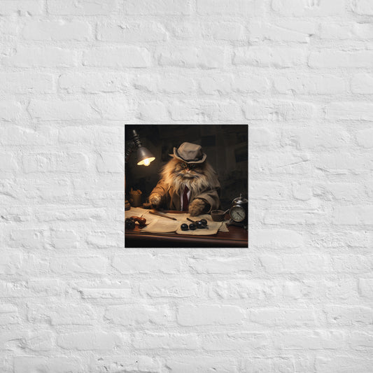 Maine Coon Detective Poster