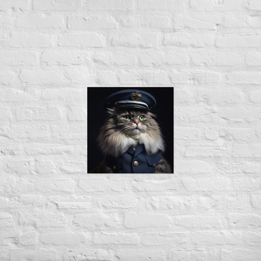Maine Coon Air Force Officer Poster