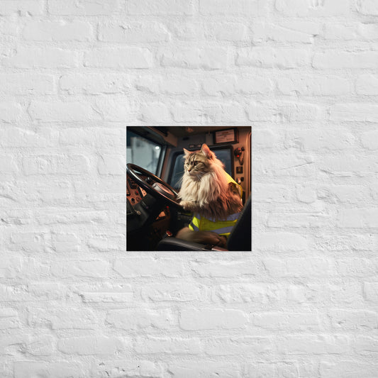 Maine Coon Bus Driver Poster