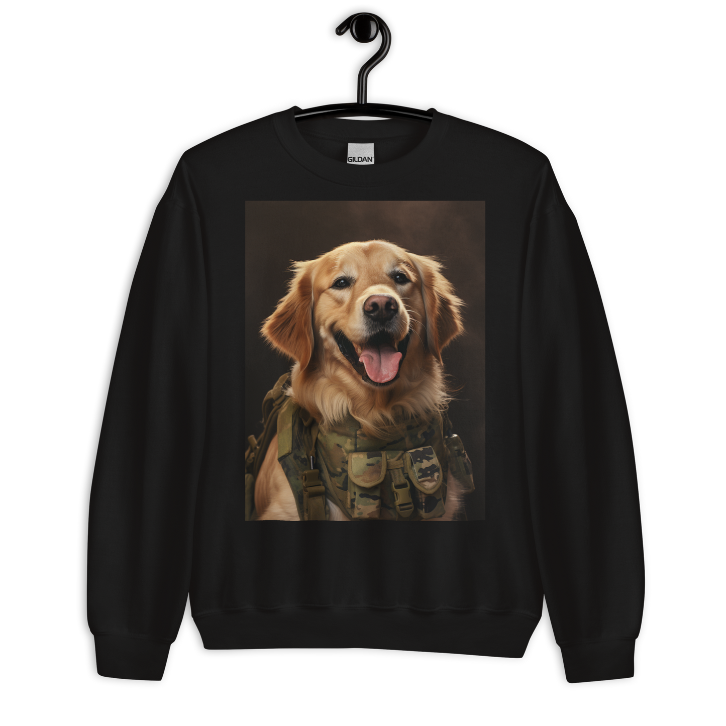 Golden Retriever Military Person Sweatshirt